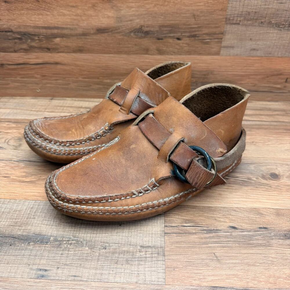 Quoddy Ring Boots men size 8.5 Brown Whiskey Leather Chukka